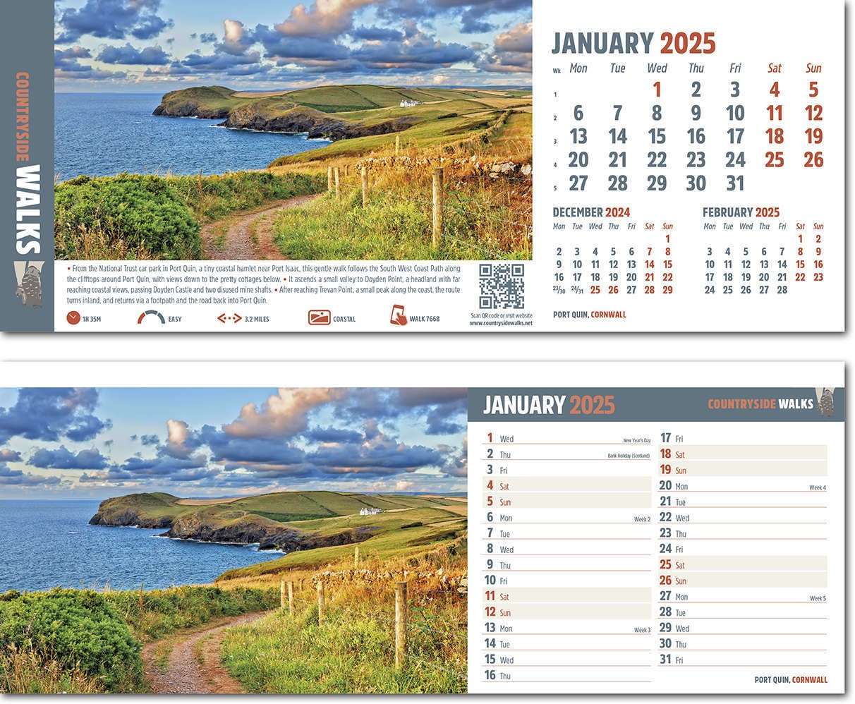 Countryside Walks Task Station Desk Calendar