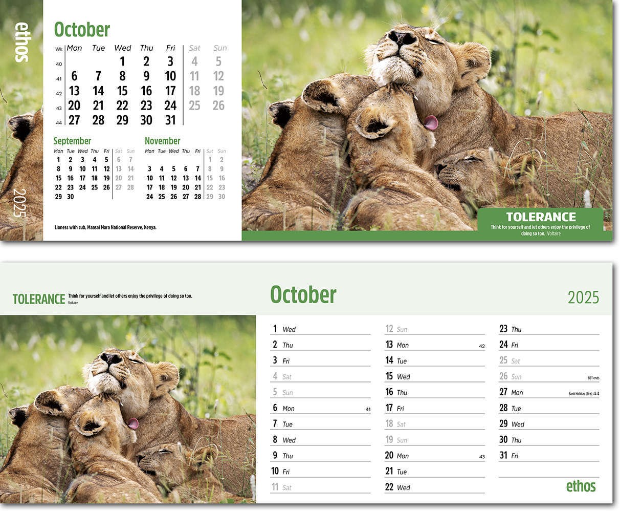 Ethos Premium Lined Easel Desk Calendar