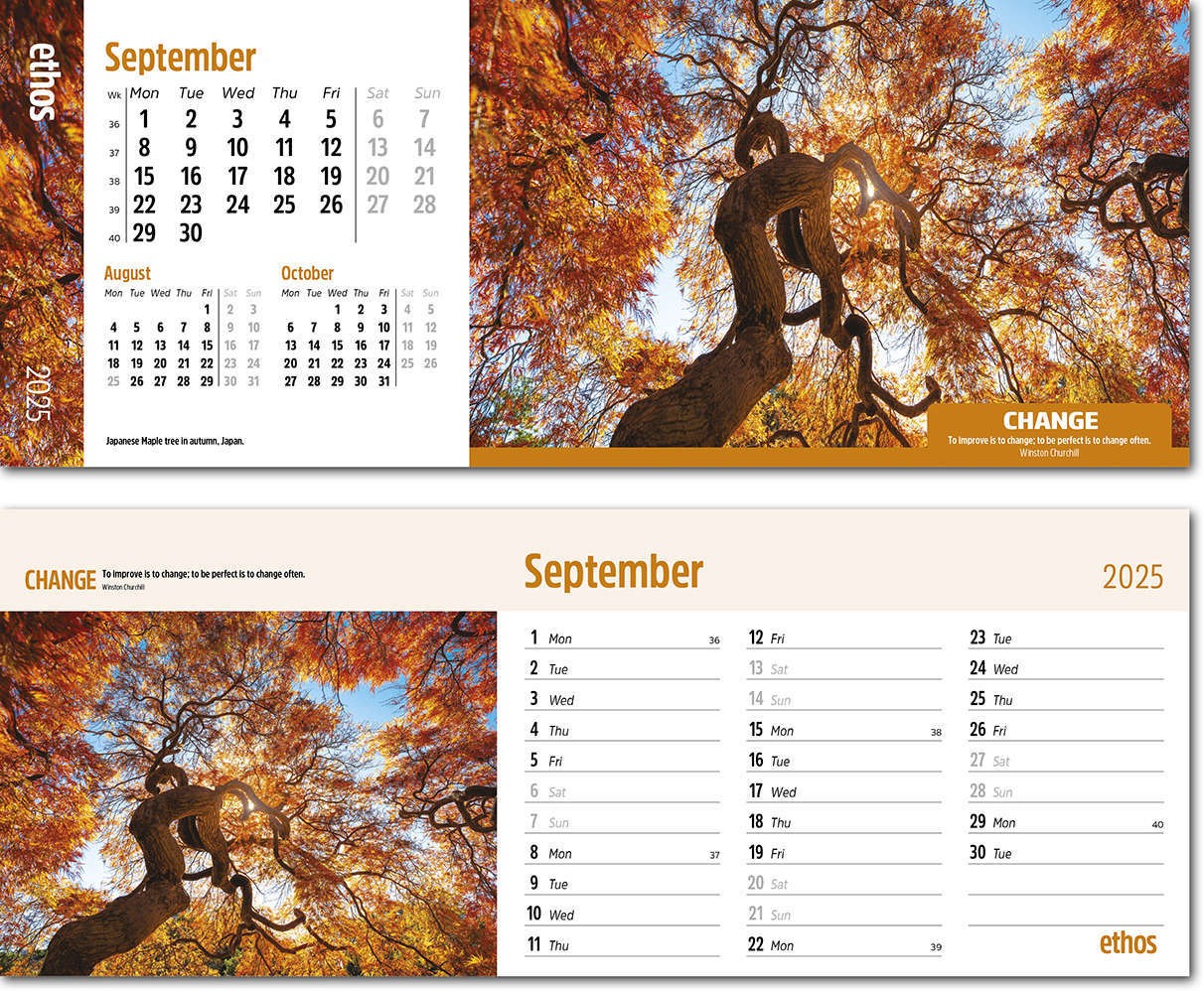 Ethos Premium Lined Easel Desk Calendar