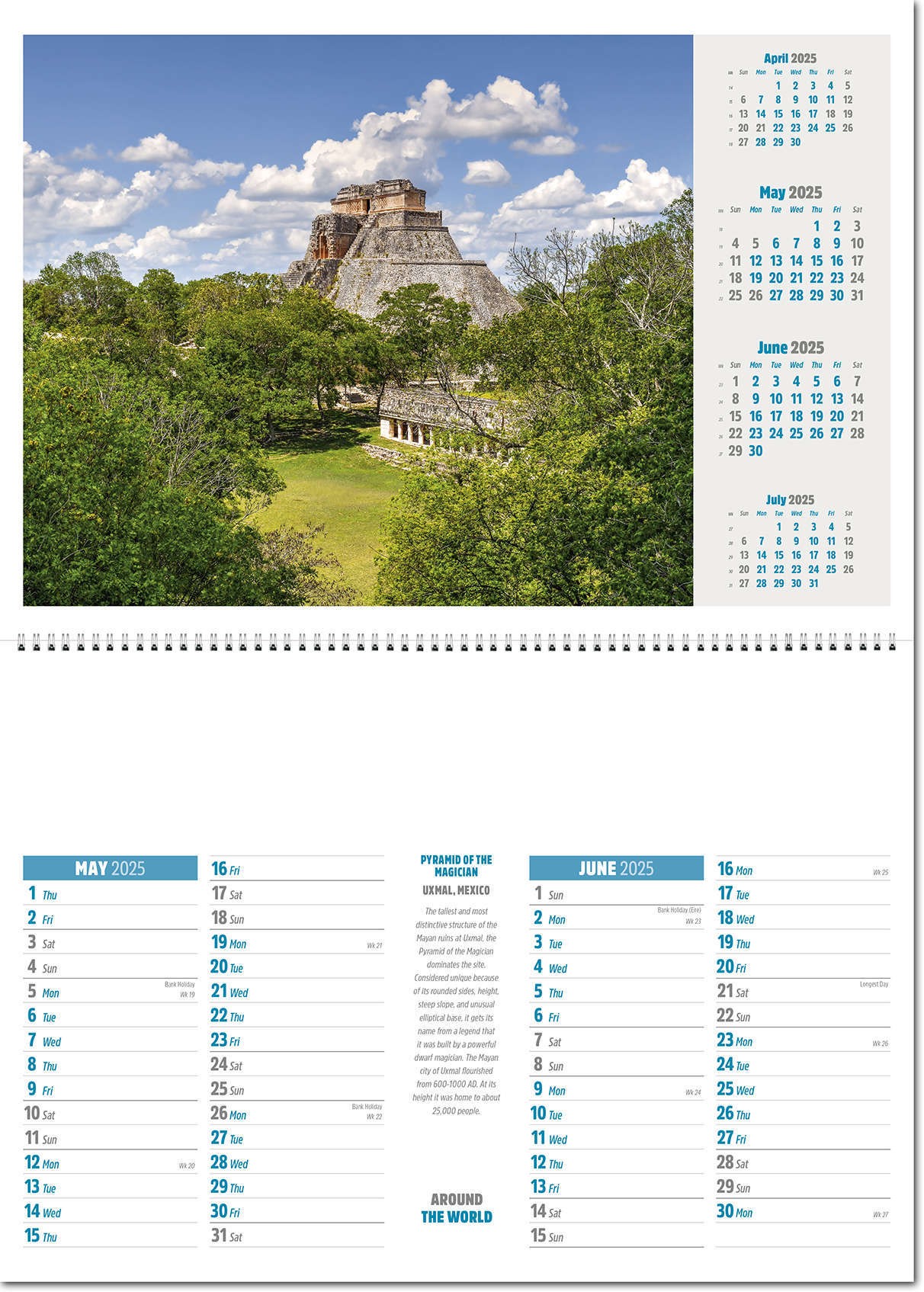 Around the World Postage Saver Calendar