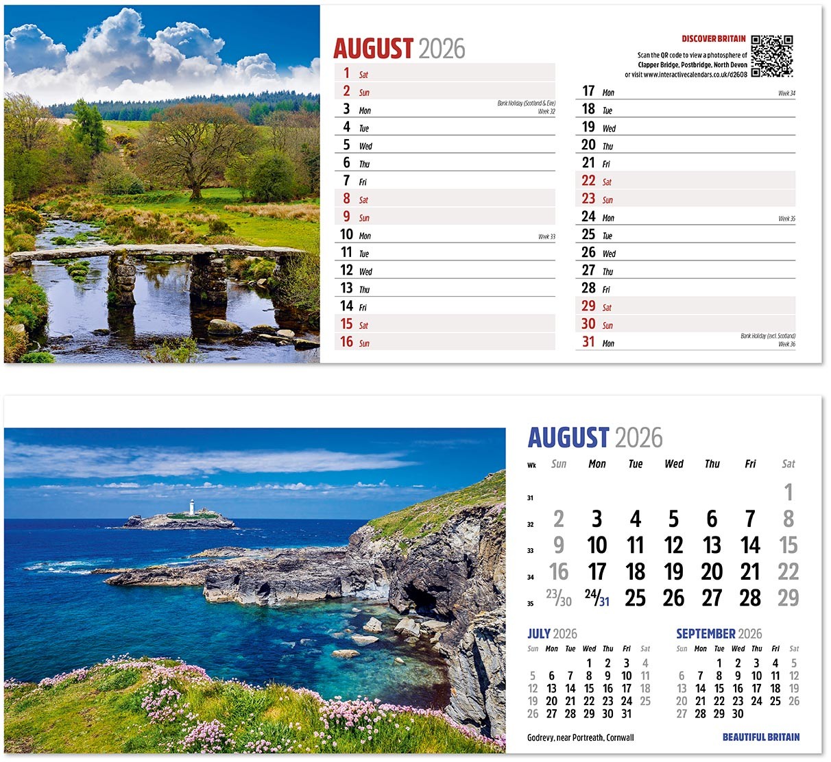 Discover Beautiful Britain Desk Calendar