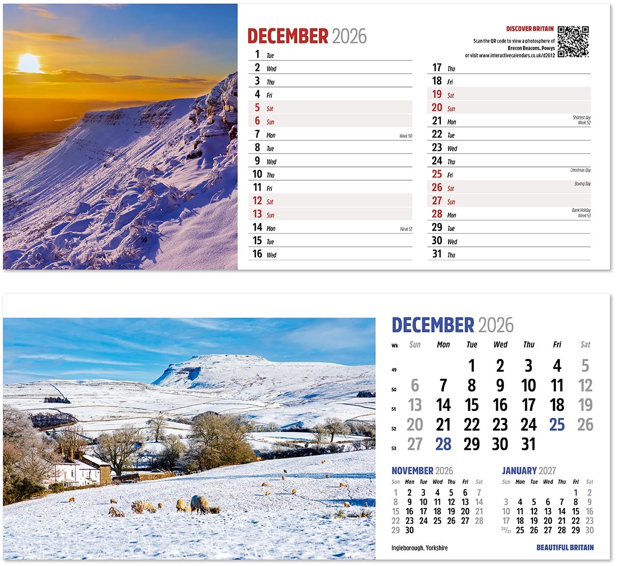 Discover Beautiful Britain Desk Calendar
