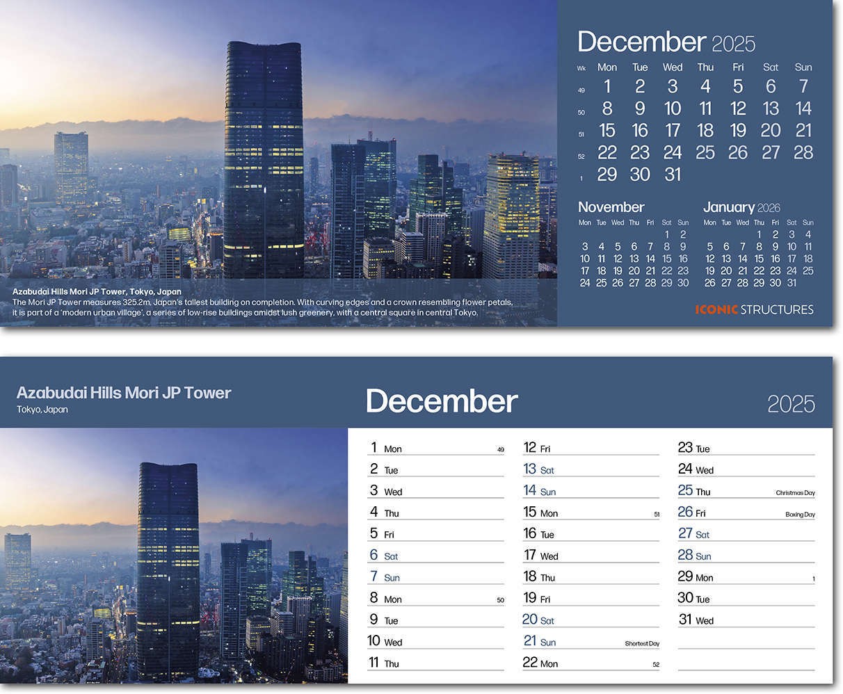 Iconic Structures Task Station Desk Calendar