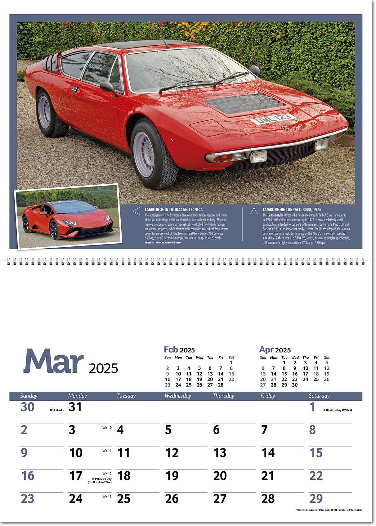 Classic Marques Past and Present Postage Saver Calendar