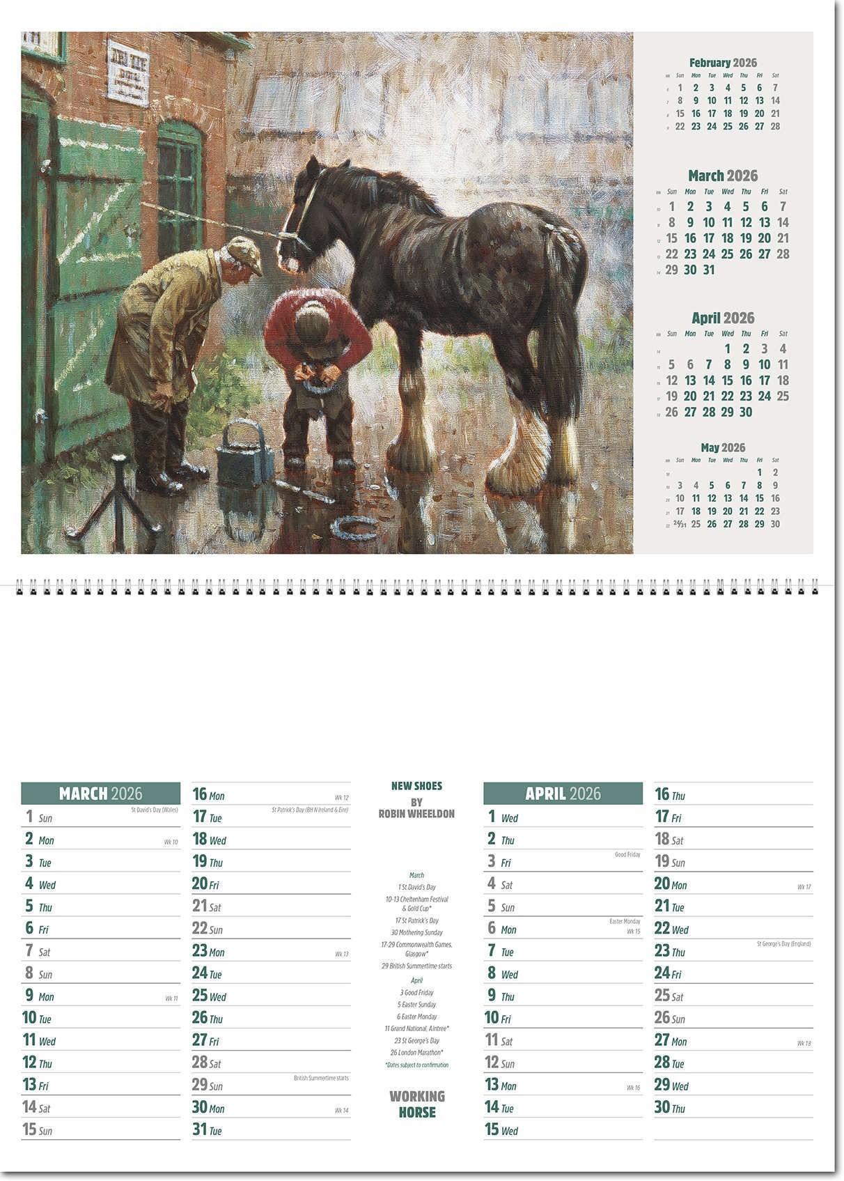 Working Horse Postage Saver Calendar