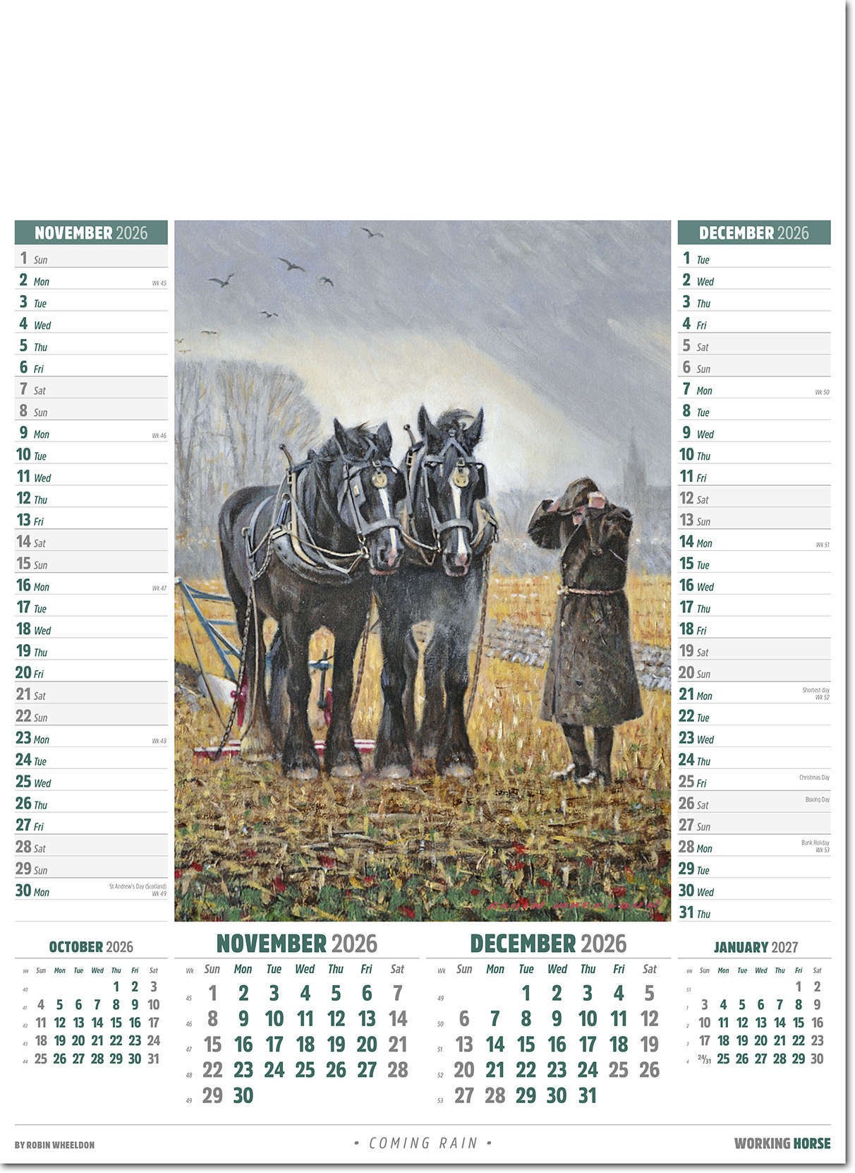 Working Horse Calendar