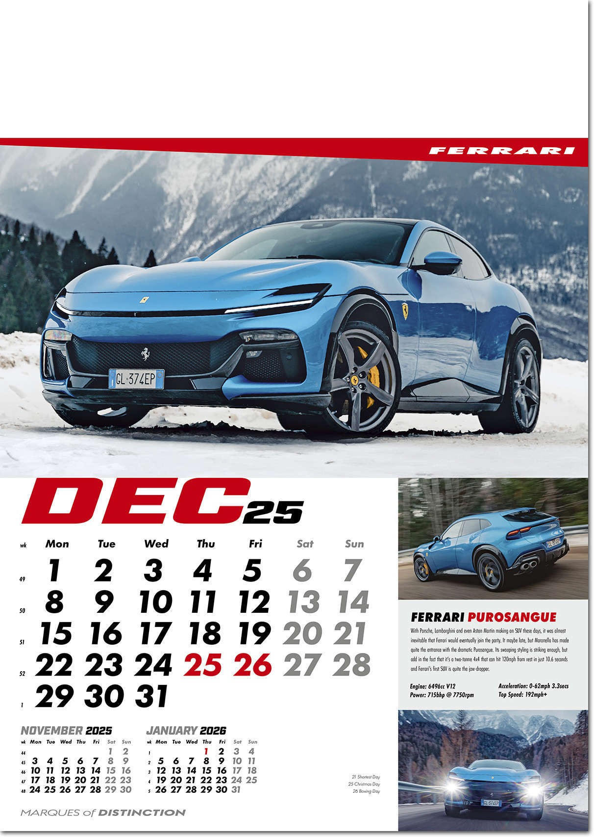 Marques of Distinction Wall Calendar