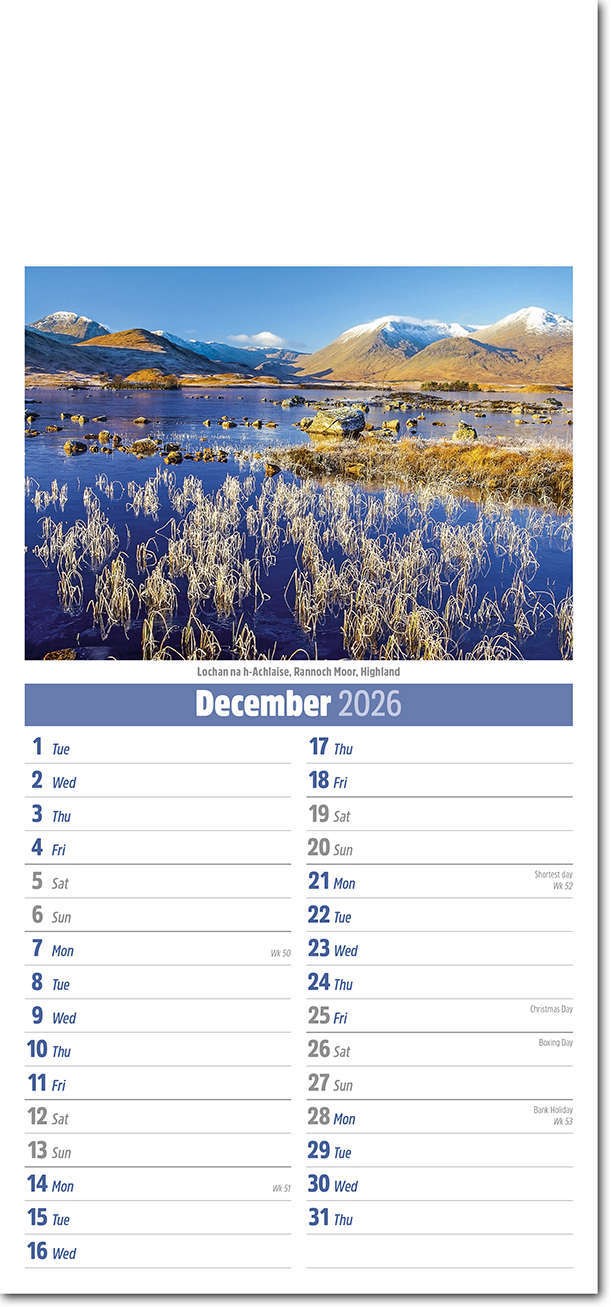 Slimline Scotland Compact Calendar