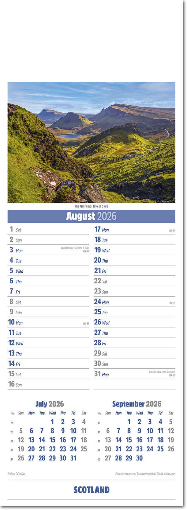 Slimline Scotland Calendar