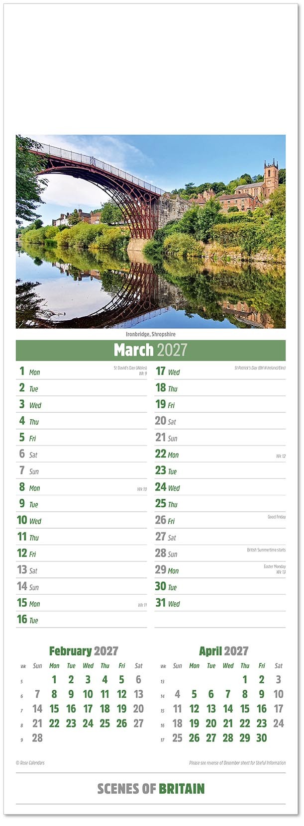 Slimline Scenes of Britain Calendar