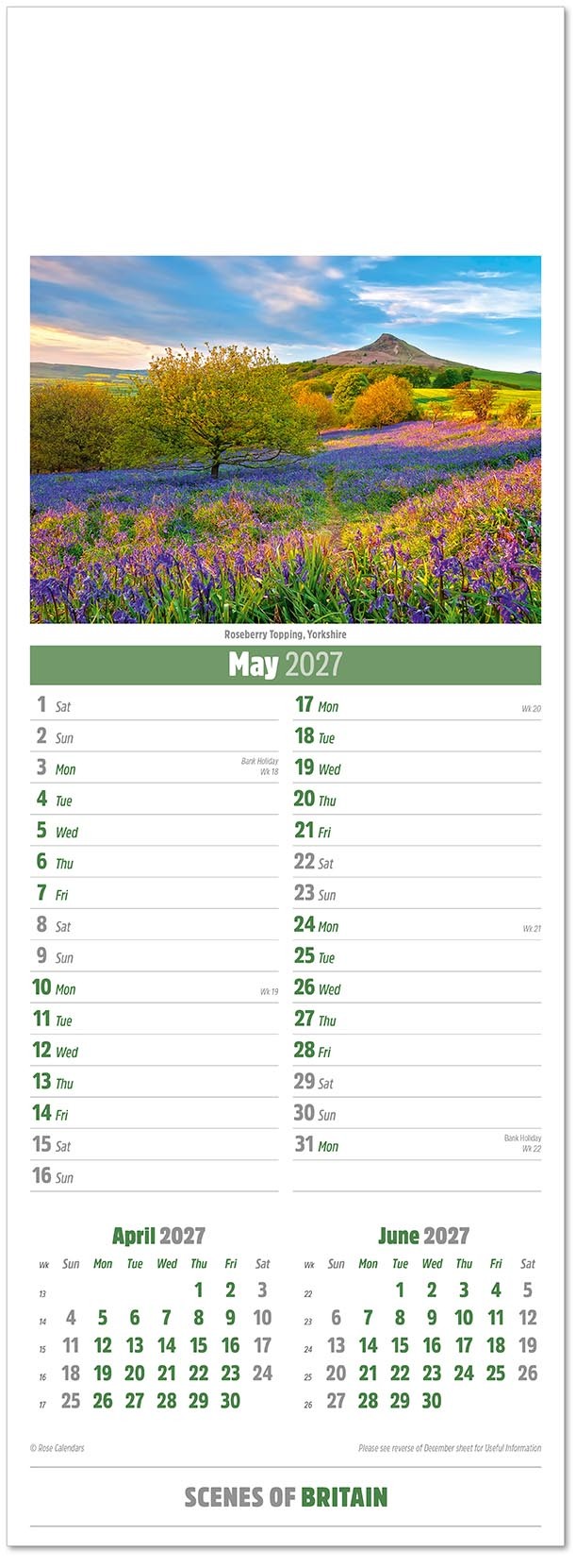 Slimline Scenes of Britain Calendar